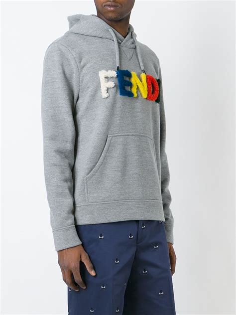 fendi hoodie men's cheap|fendi men's gray pullover hoodie.